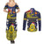 Niue Monuina e Kilisimasi Couples Matching Summer Maxi Dress and Long Sleeve Button Shirt Christmas Uga - Niue Map and Emblem with Hiapo Art Pattern