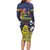 Niue Monuina e Kilisimasi Family Matching Long Sleeve Bodycon Dress and Hawaiian Shirt Christmas Uga - Niue Map and Emblem with Hiapo Art Pattern