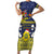 Niue Monuina e Kilisimasi Family Matching Short Sleeve Bodycon Dress and Hawaiian Shirt Christmas Uga - Niue Map and Emblem with Hiapo Art Pattern