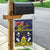 Niue Monuina e Kilisimasi Garden Flag Christmas Uga - Niue Map and Emblem with Hiapo Art Pattern