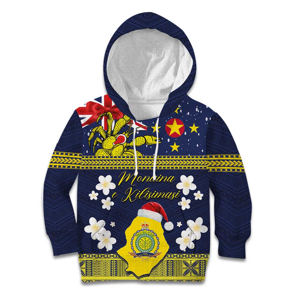 Niue Monuina e Kilisimasi Kid Hoodie Christmas Uga - Niue Map and Emblem with Hiapo Art Pattern LT03 Hoodie Yellow - Polynesian Pride