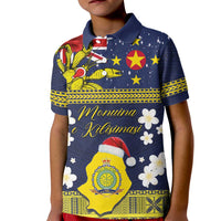 Niue Monuina e Kilisimasi Kid Polo Shirt Christmas Uga - Niue Map and Emblem with Hiapo Art Pattern LT03 Kid Yellow - Polynesian Pride