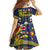 Niue Monuina e Kilisimasi Kid Short Sleeve Dress Christmas Uga - Niue Map and Emblem with Hiapo Art Pattern