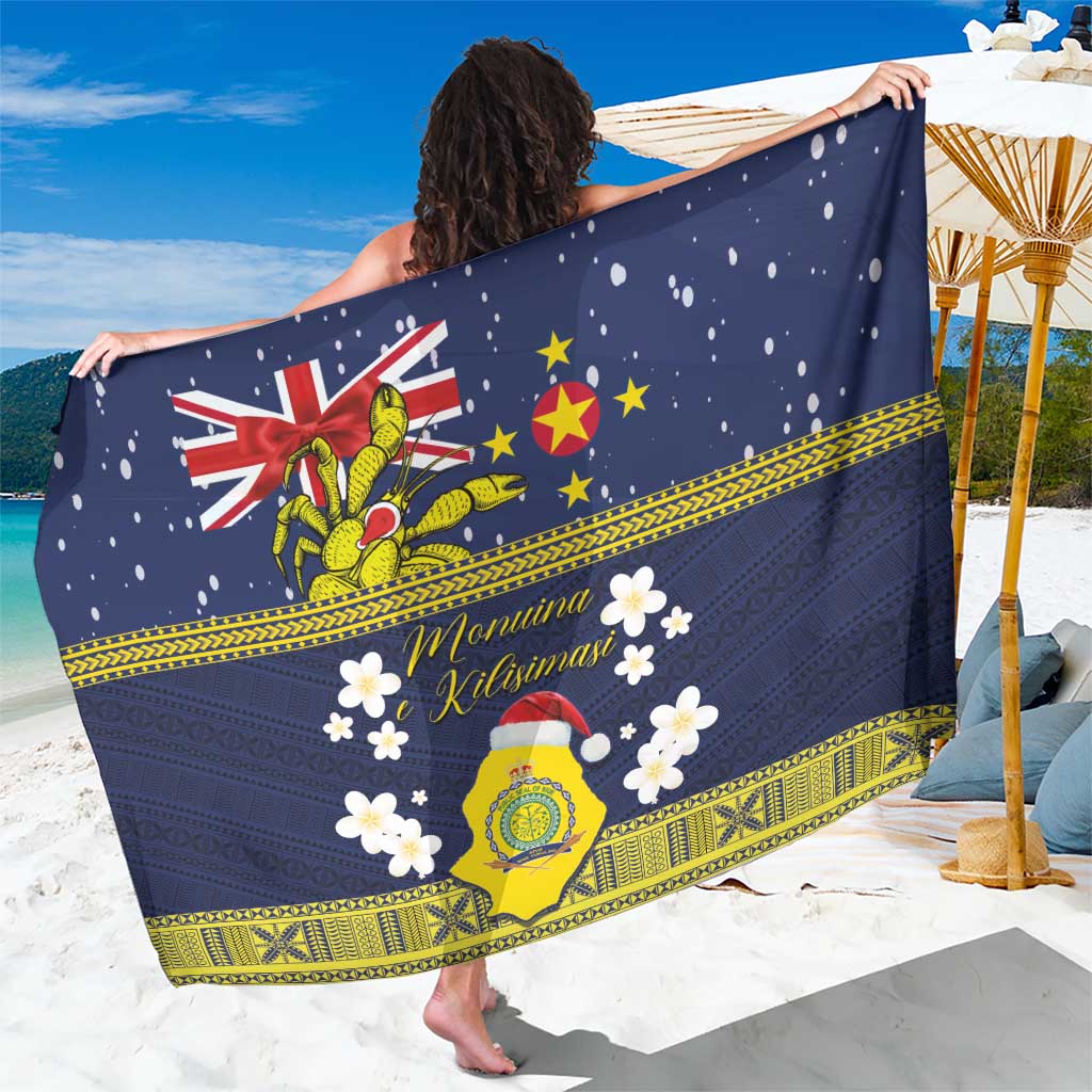 Niue Monuina e Kilisimasi Sarong Christmas Uga - Niue Map and Emblem with Hiapo Art Pattern LT03 One Size 44 x 66 inches Yellow - Polynesian Pride