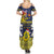 Niue Monuina e Kilisimasi Summer Maxi Dress Christmas Uga - Niue Map and Emblem with Hiapo Art Pattern