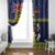 Niue Monuina e Kilisimasi Window Curtain Christmas Uga - Niue Map and Emblem with Hiapo Art Pattern