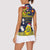 Niue Monuina e Kilisimasi Women Sleeveless Polo Shirt Christmas Uga - Niue Map and Emblem with Hiapo Art Pattern