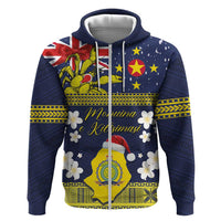 Niue Monuina e Kilisimasi Zip Hoodie Christmas Uga - Niue Map and Emblem with Hiapo Art Pattern LT03 Zip Hoodie Yellow - Polynesian Pride