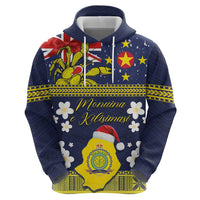 Niue Monuina e Kilisimasi Zip Hoodie Christmas Uga - Niue Map and Emblem with Hiapo Art Pattern LT03 - Polynesian Pride
