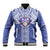 Tonga Apifoou School Baseball Jacket Ngatu and Polynesian Pattern LT03 Unisex Blue - Polynesian Pride