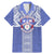 Tonga Apifoou School Family Matching Mermaid Dress and Hawaiian Shirt Ngatu and Polynesian Pattern LT03 Dad's Shirt - Short Sleeve Blue - Polynesian Pride