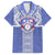 Tonga Apifoou School Family Matching Summer Maxi Dress and Hawaiian Shirt Ngatu and Polynesian Pattern LT03 Dad's Shirt - Short Sleeve Blue - Polynesian Pride