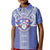 Tonga Apifoou School Kid Polo Shirt Ngatu and Polynesian Pattern LT03 Kid Blue - Polynesian Pride