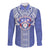 Tonga Apifoou School Long Sleeve Button Shirt Ngatu and Polynesian Pattern LT03 Unisex Blue - Polynesian Pride