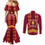 Tonga Beulah College Couples Matching Mermaid Dress and Long Sleeve Button Shirt Ngatu and Polynesian Pattern LT03 - Polynesian Pride