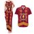 Tonga Beulah College Couples Matching Tank Maxi Dress and Hawaiian Shirt Ngatu and Polynesian Pattern LT03 Red - Polynesian Pride