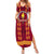 Tonga Beulah College Family Matching Summer Maxi Dress and Hawaiian Shirt Ngatu and Polynesian Pattern LT03 Mom's Dress Red - Polynesian Pride