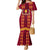 Tonga Beulah College Mermaid Dress Ngatu and Polynesian Pattern LT03 Women Red - Polynesian Pride