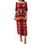 Tonga Beulah College Puletasi Ngatu and Polynesian Pattern LT03 Long Dress Red - Polynesian Pride