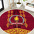 Tonga Beulah College Round Carpet Ngatu and Polynesian Pattern LT03 Red - Polynesian Pride