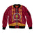 Tonga Beulah College Sleeve Zip Bomber Jacket Ngatu and Polynesian Pattern LT03 Unisex Red - Polynesian Pride