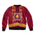 Tonga Beulah College Sleeve Zip Bomber Jacket Ngatu and Polynesian Pattern LT03 - Polynesian Pride