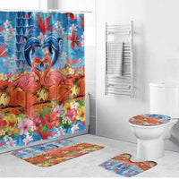 Hawaiian Love-Couple Dolphins and Flamingos Bathroom Set LT03 Bathroom Set (4 pcs) Multicolor - Polynesian Pride