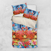 Hawaiian Love-Couple Dolphins and Flamingos Bedding Set LT03 US Twin 172cm x 218cm Multicolor - Polynesian Pride