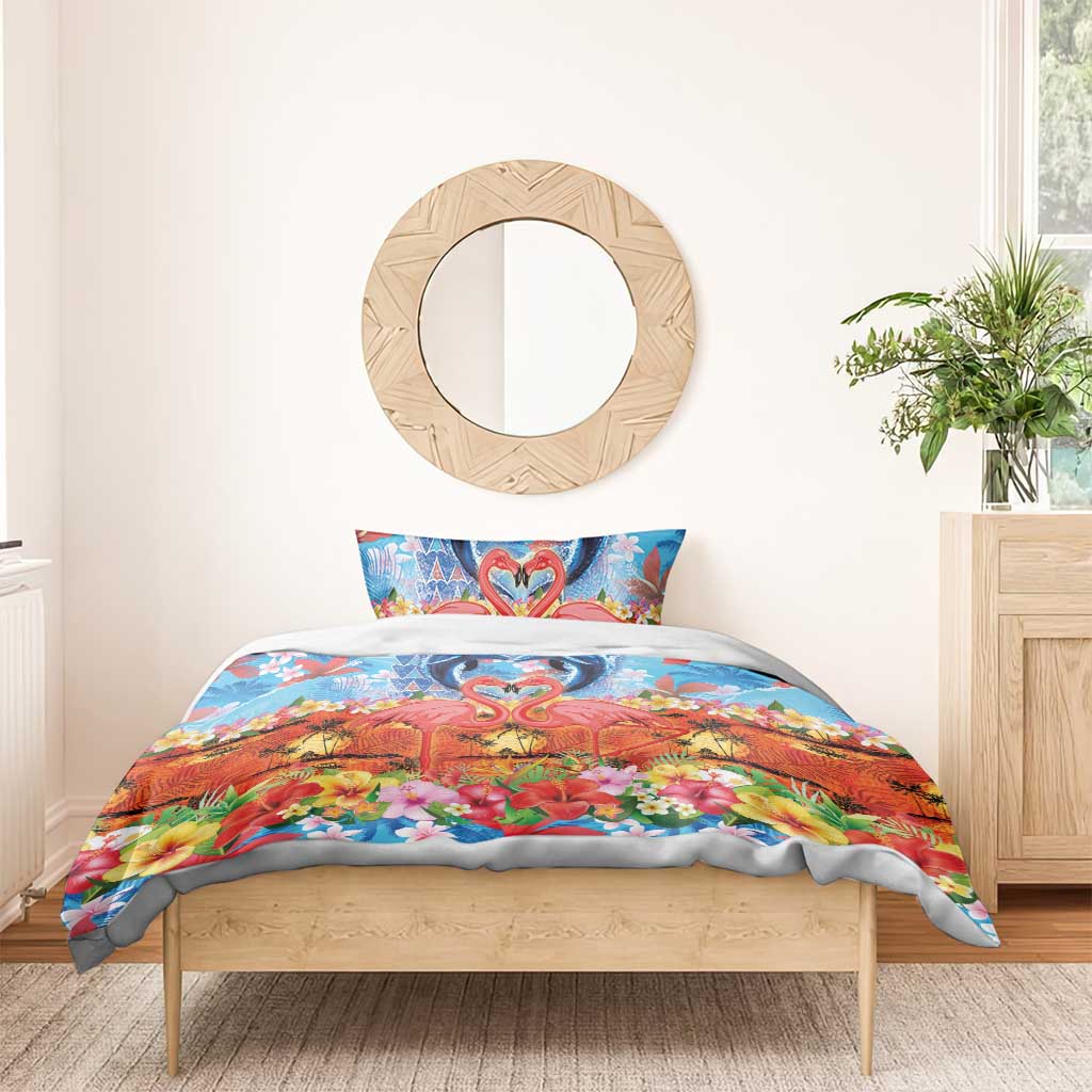 Hawaiian Love-Couple Dolphins and Flamingos Bedding Set LT03 - Polynesian Pride
