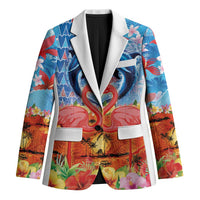 Hawaiian Love-Couple Dolphins and Flamingos Blazer LT03 Unisex Multicolor - Polynesian Pride