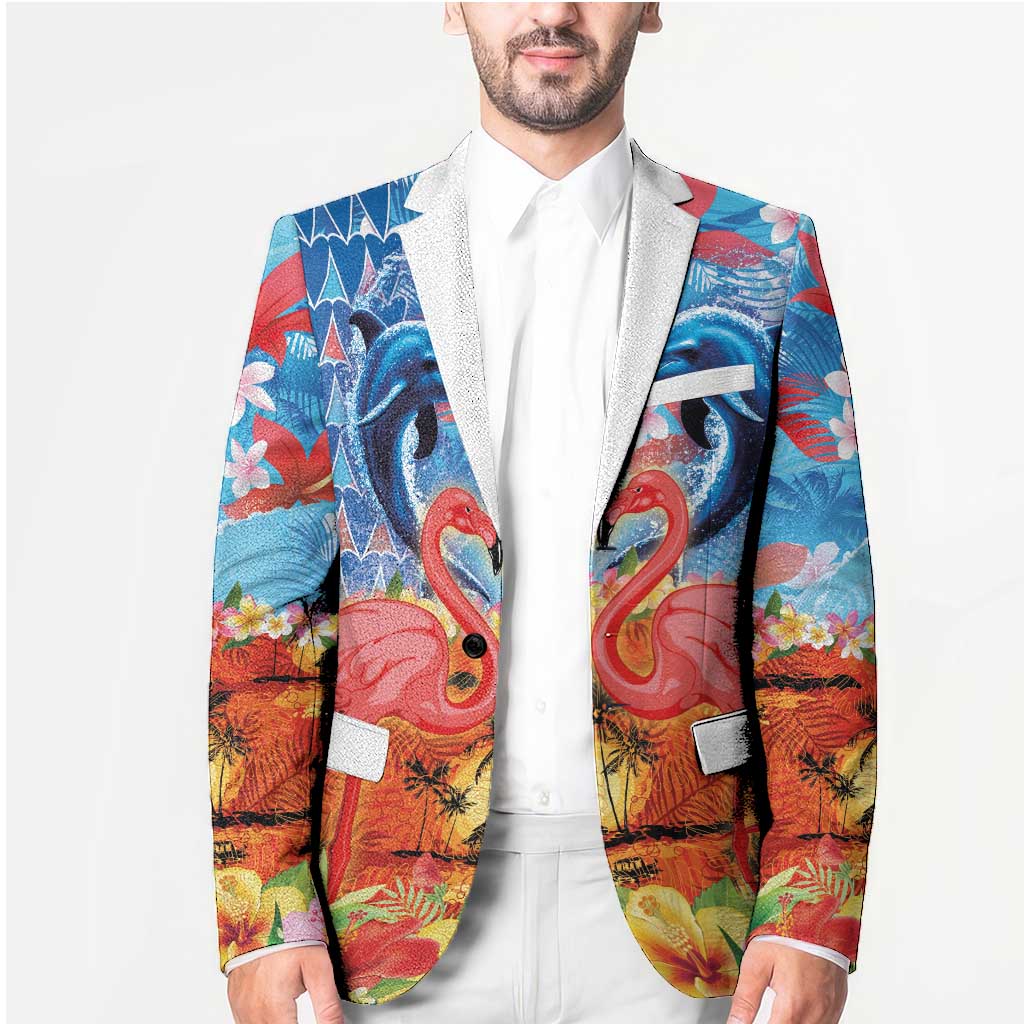 Hawaiian Love-Couple Dolphins and Flamingos Blazer LT03 - Polynesian Pride