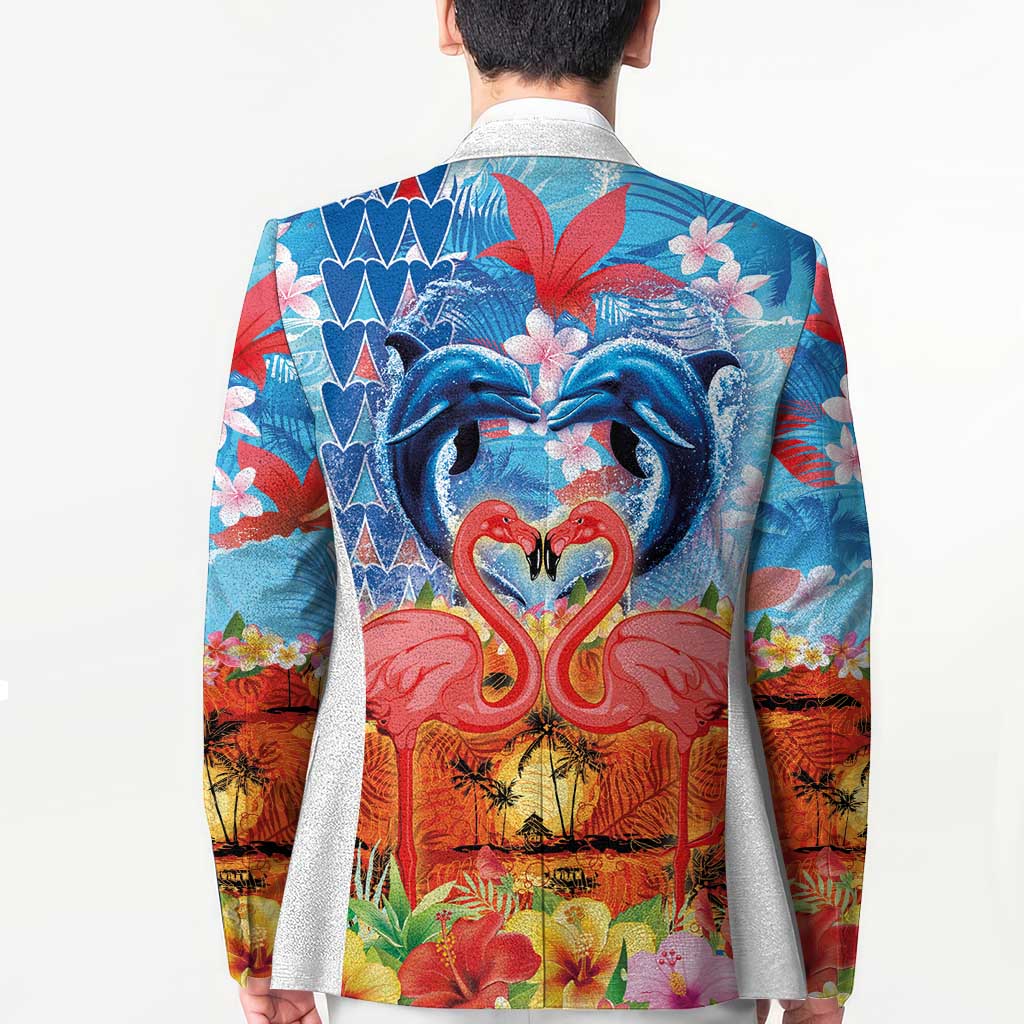 Hawaiian Love-Couple Dolphins and Flamingos Blazer LT03 - Polynesian Pride