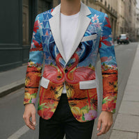 Hawaiian Love-Couple Dolphins and Flamingos Blazer LT03 - Polynesian Pride