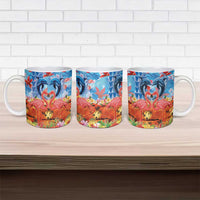 Hawaiian Love-Couple Dolphins and Flamingos Ceramic Mug LT03 - Polynesian Pride