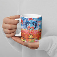 Hawaiian Love-Couple Dolphins and Flamingos Ceramic Mug LT03 - Polynesian Pride