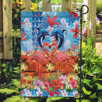 Hawaiian Love-Couple Dolphins and Flamingos Garden Flag LT03 Garden Flag Multicolor - Polynesian Pride