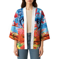 Hawaiian Love-Couple Dolphins and Flamingos Kimono LT03 - Polynesian Pride