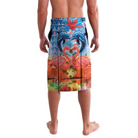 Hawaiian Love-Couple Dolphins and Flamingos Lavalava LT03 - Polynesian Pride