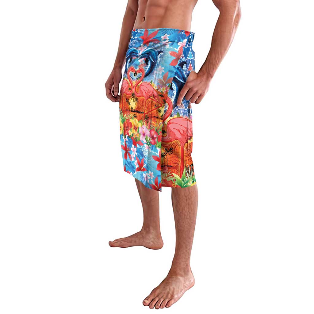 Hawaiian Love-Couple Dolphins and Flamingos Lavalava LT03 - Polynesian Pride