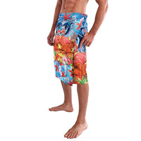 Hawaiian Love-Couple Dolphins and Flamingos Lavalava LT03 - Polynesian Pride