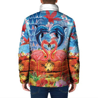 Hawaiian Love-Couple Dolphins and Flamingos Padded Jacket LT03 - Polynesian Pride