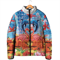 Hawaiian Love-Couple Dolphins and Flamingos Padded Jacket LT03 - Polynesian Pride