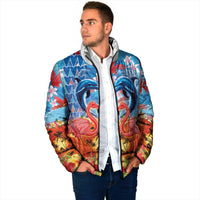 Hawaiian Love-Couple Dolphins and Flamingos Padded Jacket LT03 - Polynesian Pride