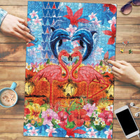 Hawaiian Love-Couple Dolphins and Flamingos Puzzle LT03 Multicolor - Polynesian Pride