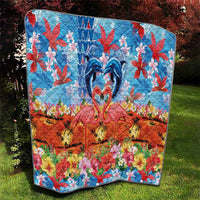 Hawaiian Love-Couple Dolphins and Flamingos Quilt LT03 - Polynesian Pride