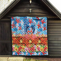 Hawaiian Love-Couple Dolphins and Flamingos Quilt LT03 - Polynesian Pride