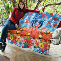 Hawaiian Love-Couple Dolphins and Flamingos Quilt LT03 - Polynesian Pride