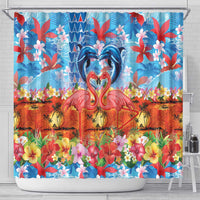 Hawaiian Love-Couple Dolphins and Flamingos Shower Curtain LT03 - Polynesian Pride