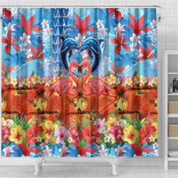 Hawaiian Love-Couple Dolphins and Flamingos Shower Curtain LT03 - Polynesian Pride