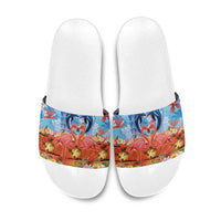 Hawaiian Love-Couple Dolphins and Flamingos Slide Sandals LT03 Multicolor - Polynesian Pride